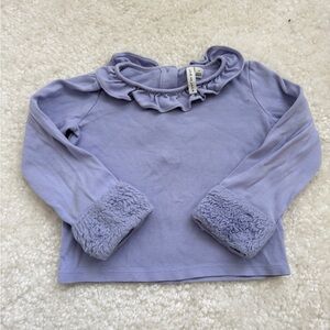 Janie and Jack Lavender Ruffle Long Sleeve Kids Top